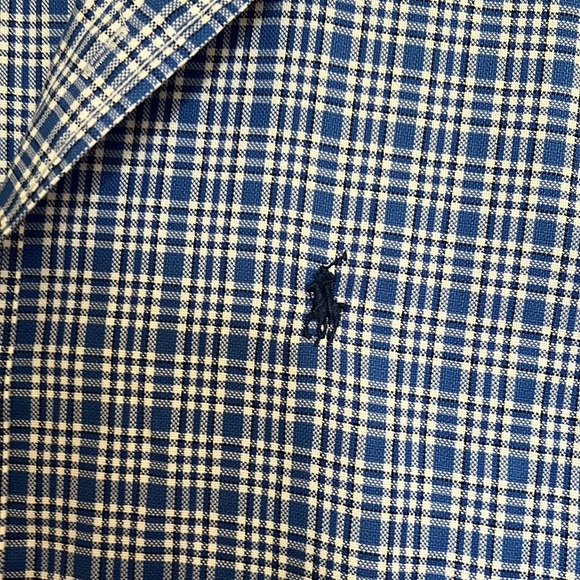Polo Ralph Lauren Men’s Buttton Down Long Sleeve Shirt Blue Plaid - Picture 3 of 6